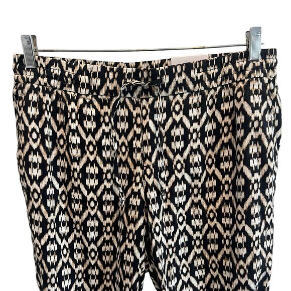 NWT Old Navy Linen Blend Patterned Pull on Pants M Pockets - Picture 2 of 9